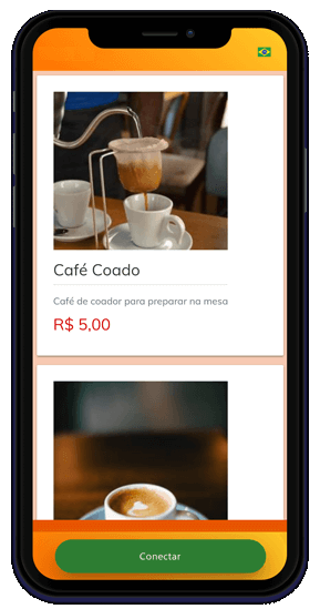 Exemplo de anúncio de produtos na tela de conexão Wi-Fi